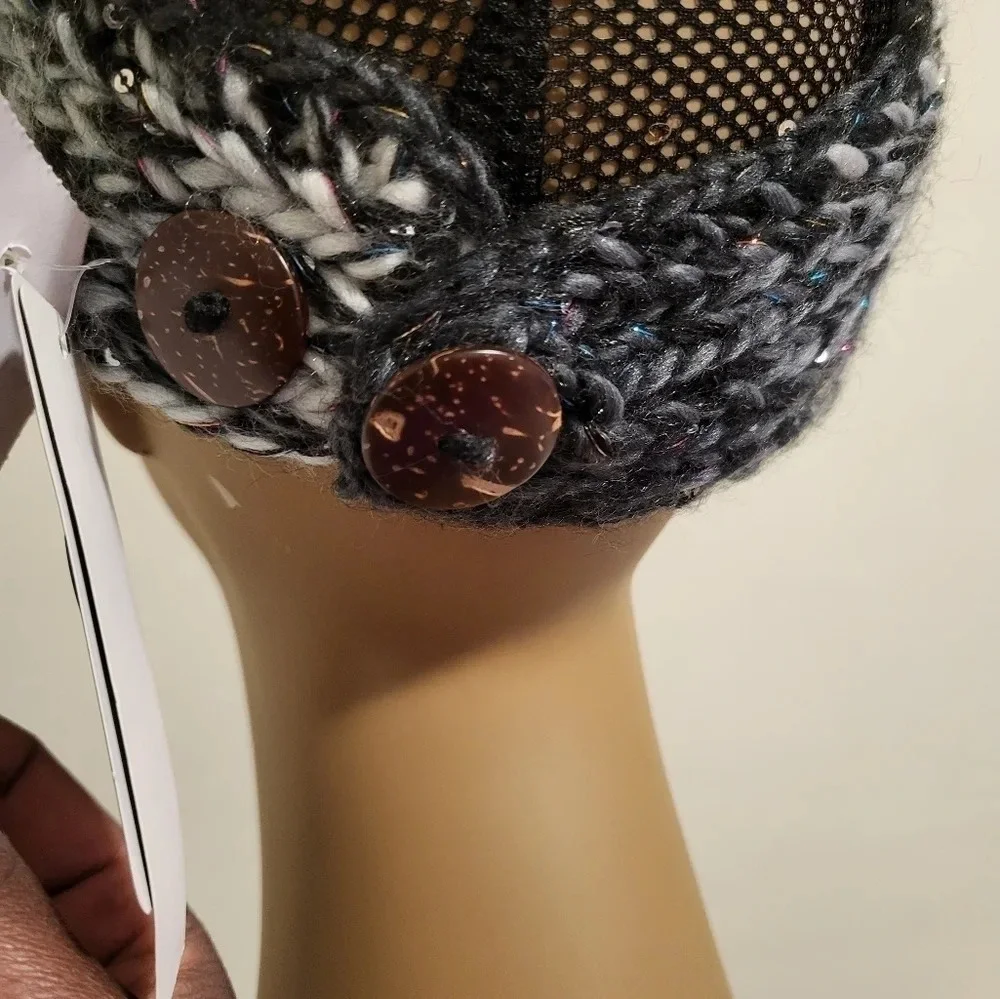 Hand Knit Headwrap Crochet Headband w/Flower